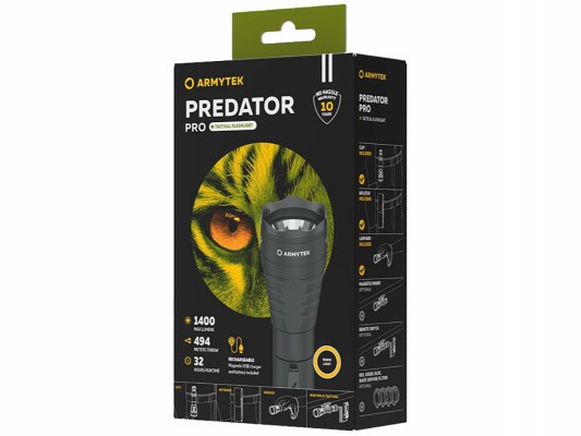 Фонарь Armytek Predator Pro Magnet USB XHP35 HI свет тёплый